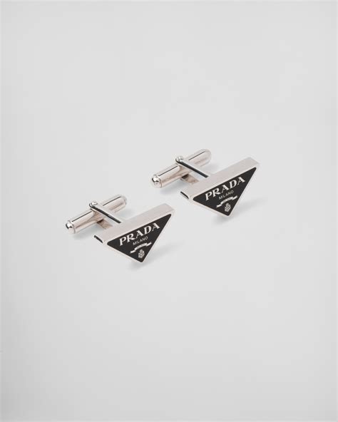 cufflinks prada|silver Prada cufflinks.